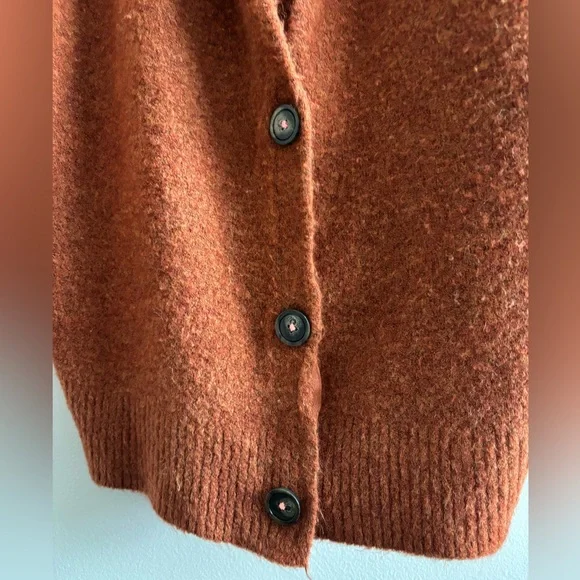 FREE PEOPLE Eucalyptus Oversized Cardigan In Mustard size S - Picture 7 of 16